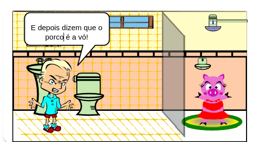 Jorge brinca na lama e dá de cara com o porcão.