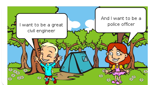 dois amigos discutem o querem ser quando crescer