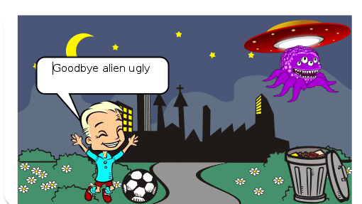 The alien is the ball