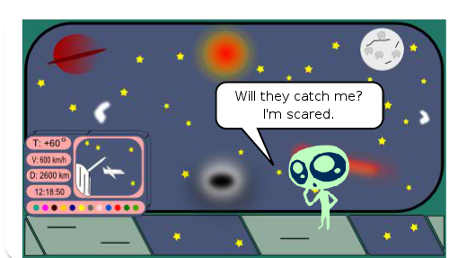 um aliem que se perdeu no espaço  e caiu na terra e esta perdido em um planeta novo para ele mas ele e um aliem inteligente e faz novos novos amigos.