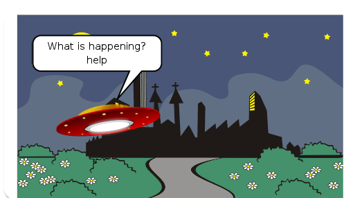 um aliem que se perdeu no espaço  e caiu na terra e esta perdido em um planeta novo para ele mas ele e um aliem inteligente e faz novos novos amigos.