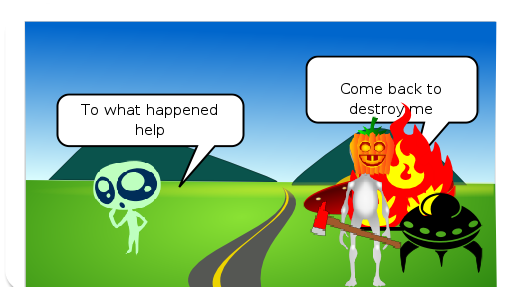 um aliem que se perdeu no espaço  e caiu na terra e esta perdido em um planeta novo para ele mas ele e um aliem inteligente e faz novos novos amigos.