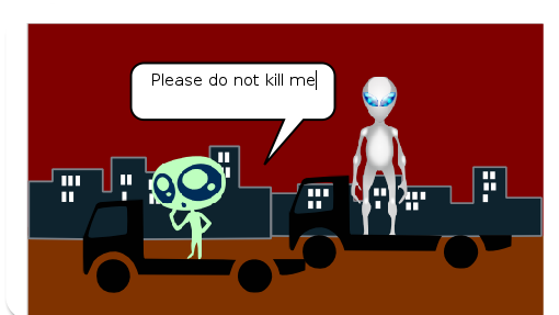 um aliem que se perdeu no espaço  e caiu na terra e esta perdido em um planeta novo para ele mas ele e um aliem inteligente e faz novos novos amigos.