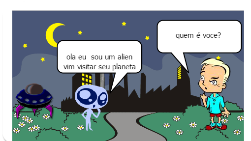 uma visita chega a terra 