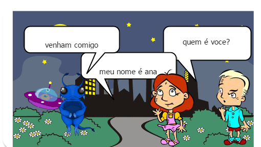 Duas crianças vão a floresta e descobrem uma nave alienigena e vão ver o que tem dentro