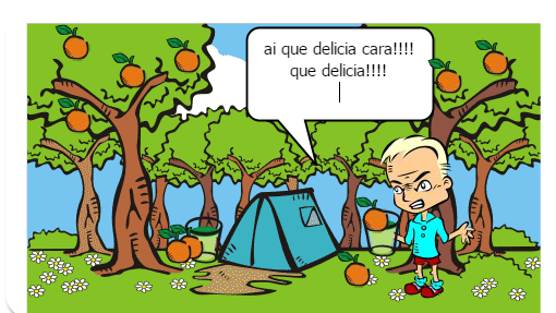 Jailson sai passear,e no caminho ele para numa barraca para tomar suco de laranja e relaxar.