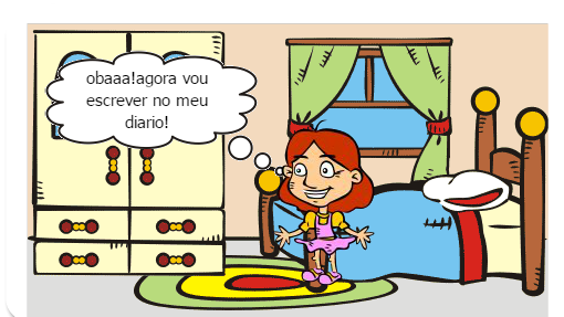 é uma criança  que escreve tudo o que acontece no seu dia a dia no seu diario