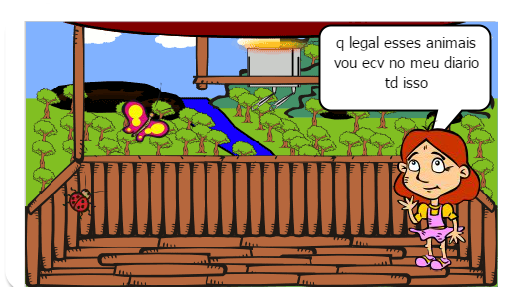 é uma criança  que escreve tudo o que acontece no seu dia a dia no seu diario