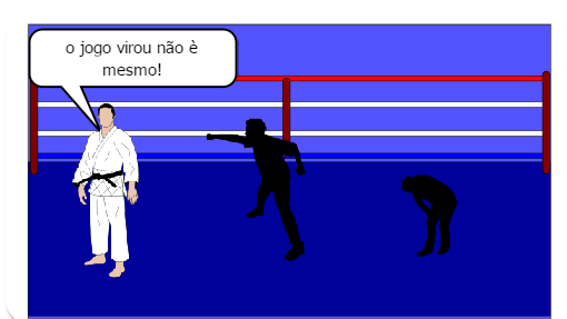 É um lutador de karate que demostra ser o melhor de todos