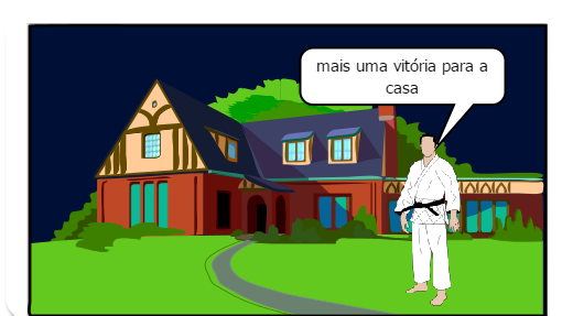 É um lutador de karate que demostra ser o melhor de todos