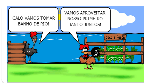 amizade entre o galo e a galinha