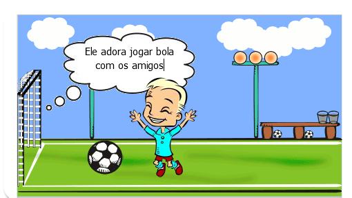 o Vinícius adora jogar bola... toda 3ª e 5ª feira ele tem treino de futebol.