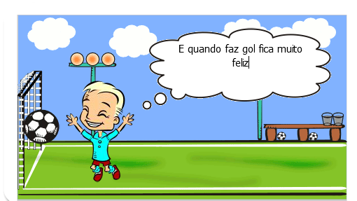 o Vinícius adora jogar bola... toda 3ª e 5ª feira ele tem treino de futebol.