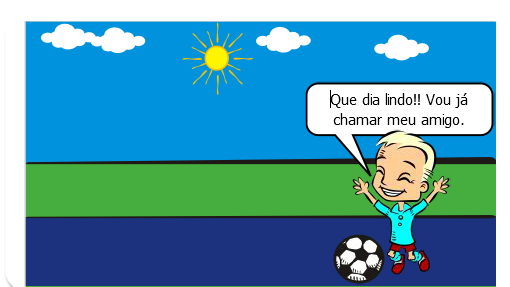 Em uma segunda-feira Joãozinho se encontrou com seu grande amigo Zeca para jogarem futebol.