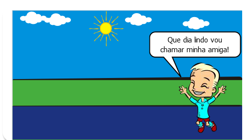 Em um dia lindo de sol, Joãozinho se acorda todo alegre para aproveitar o dia com sua grande amiga Joana.