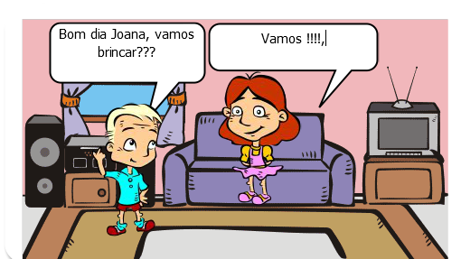 Em um dia lindo de sol, Joãozinho se acorda todo alegre para aproveitar o dia com sua grande amiga Joana.