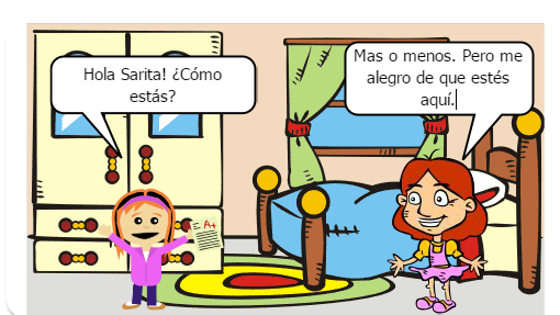 Sarita esta doente e por isso não pode sair de casa. Então sua amiga resolve fazer-lhe uma visita...