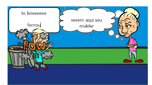 menino  maluco pensando que e uma banana poderosa
