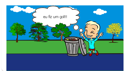 um dia ele foi a um jogo de futebol e ele fez um gol e todos ficaram felizes com ele