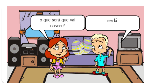               Um dia duas pessoas estavam em um acampamento e viram dois ovos nas flores.depois nasceram um coelho de cada ovo.
