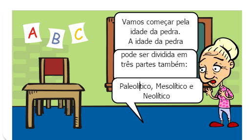 Este gibi mostra como a pré-história foi importante para a evolução da civilização humana.