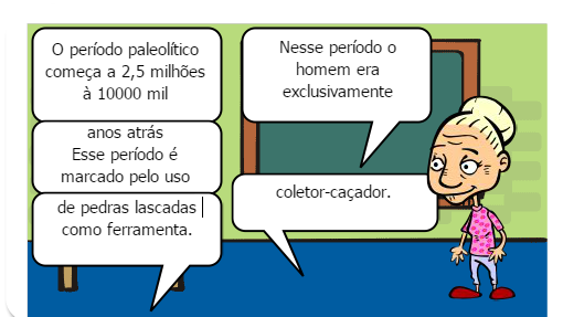 Este gibi mostra como a pré-história foi importante para a evolução da civilização humana.