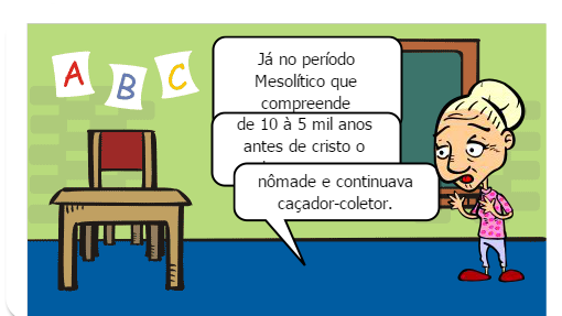 Este gibi mostra como a pré-história foi importante para a evolução da civilização humana.