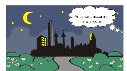 Maria e Carlos ajudam o meio ambiente plantando uma arvore, o que eles irâo fazer para que ela cresce e fica linda do jeito que eles estâo pensando