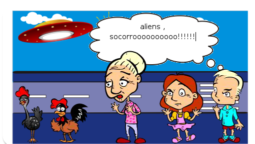    Num dia tranquilo  pessoas passeando felizes até aparecer os teriveis Alienigenas pera possuir a terra dizendo: 
   -saldaçoes terraquios ,vimos para governar seu planeta ha ha ha ha ha 
    