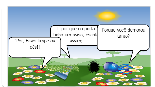 Fala sobre uma Formiga e uma Cigarra eles inventam de marcar um encontro e olha no que deu, na verdade, é um HQ e, uma piada 