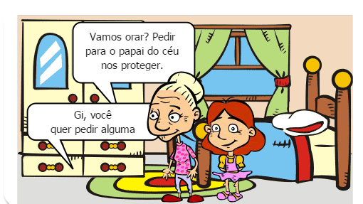 Minha filha Giovanna de 04 anos fazendo oração com a vovó...