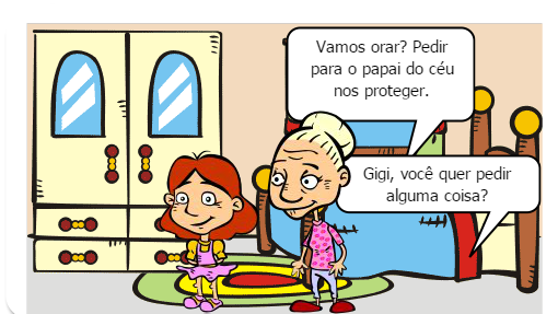 Minha filha Giovanna de 04 anos fazendo oração com a vovó...