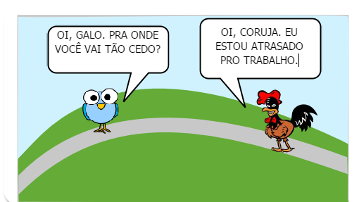 O galo trabalhador noturno. História de João Davi.