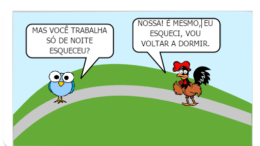 O galo trabalhador noturno. História de João Davi.