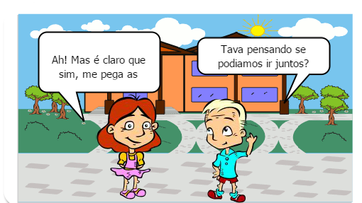 JOVENS ESTÃO CONVERSANDO SOBRE UMA FESTA QUE A GAROTA MAIS POPULAR DO COLÉGIO IRÁ REALIZAR.