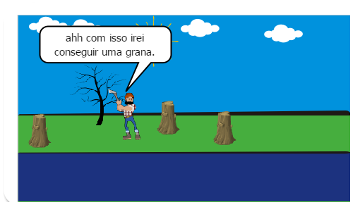 esse gibi mostra o que esta acontecendo no mundo em relaçao a destruiçao e desmatamento