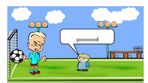 um jogo decisivo de futebol<br />
<br />
