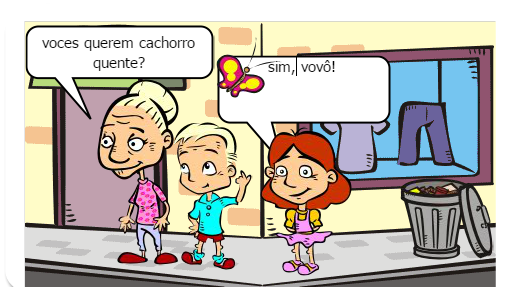 a vôvô surda  e os dois netinhos atrapalhados