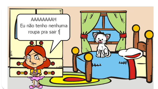 Uma menina queria sair mas dizia que não tinha roupa, mas na verdade seu armário estava cheio.