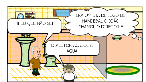 NA ESCOLA  QUE NÃO TEM ÁGUA