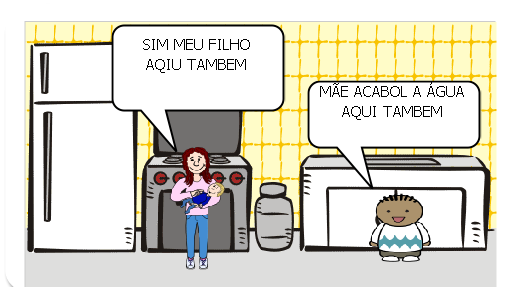 NA ESCOLA  QUE NÃO TEM ÁGUA