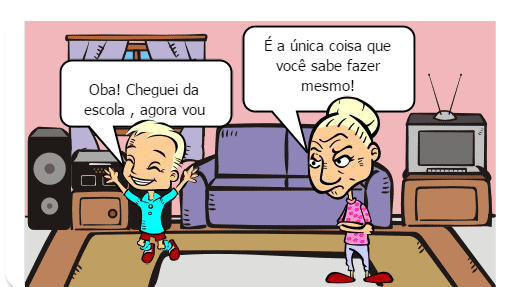 Este gibi tem como objetivo mostrar que não é saudável que a criança fique a maioria do seu tempo nas redes sociais , tais como : instagram, facebook, twiter e outros tantos mais existentes. 