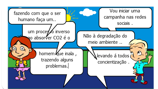 É uma história , que retrata o mau uso do homem em relação ao ambiente que vive , se descuido causa malefícios ,a si e ao seu redor , quando se joga lixo na ruas , em rios , ao fazer desmatamentos , ao cortar árvores ,Agindo dessa maneira causa a diminuição do processo de fotossíntese realizado pelas plantas , fazendo com que o ser humano faça um processo inverso , ao invés da planta absorver dióxido de carbono é o homem que inala , assim quero levar os alunos a compreender a importância de cuidar o ambiente e debater sobre o uso de compostos químicos que ajudar a melhorar essa degradação , como também explicar que muita das vezes, a causa dessa destruição que indivíduo fomenta ,é ambição , em querer algo sem medir os danos , pensando em si próprio .