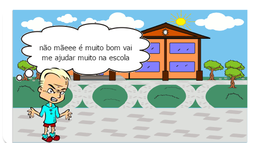 O filho tenta convencer a mãe o quanto é importante a internet.