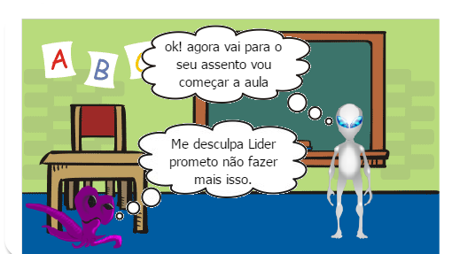 trabalho de quadrinhos sobre: Ética e liderança