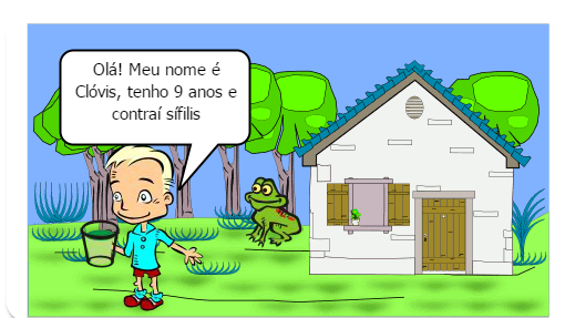 Esse gibi conta a história de Clóvis, um garoto de 9 anos que tinha sífilis.