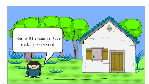 Rita Baiana representa a mulher brasileira, é provocante e promove pagodes no cortiço.