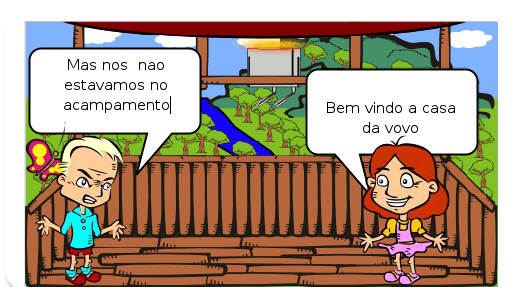 O acampamento na floresta