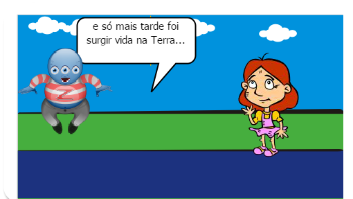A história da Fu contando para outra Fu como a Terra se formou.