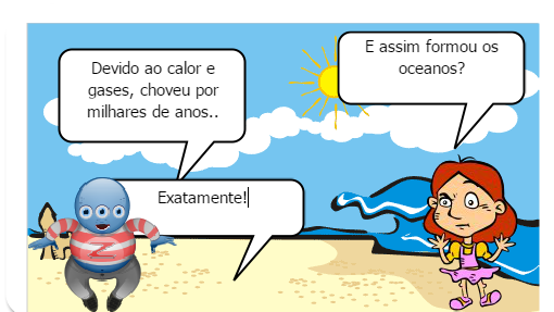 A história da Fu contando para outra Fu como a Terra se formou.